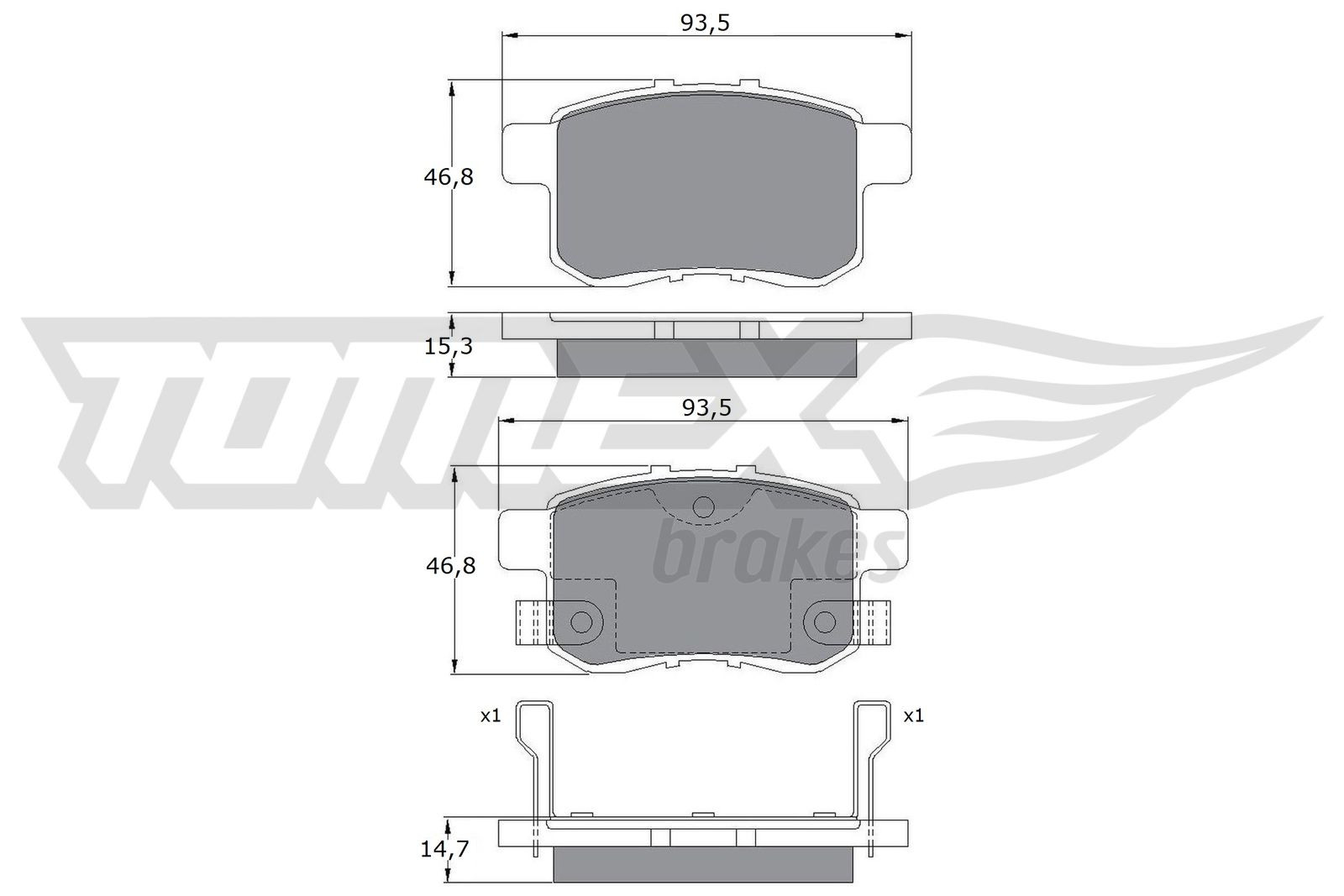 TOMEX Brakes Bremsbelagsatz, Scheibenbremse